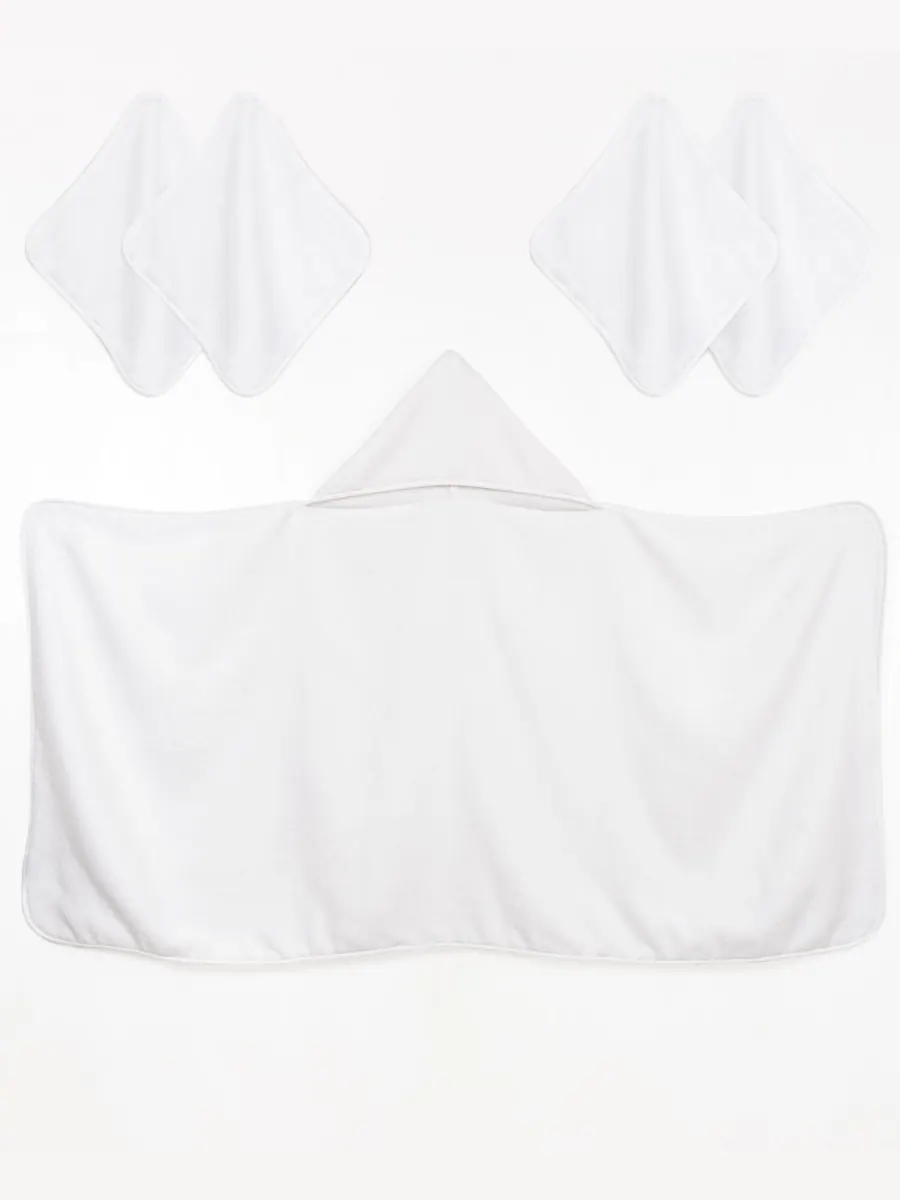 Набор из 8 банных полотенец из турецкого хлопка для малышей American Soft Linen — изображение 2 из 4, белый