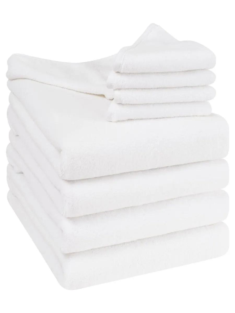Набор из 8 банных полотенец из турецкого хлопка для малышей American Soft Linen — изображение 3 из 4, белый
