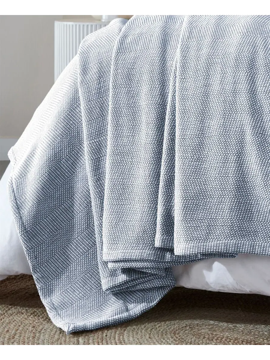 Плед из хлопка Chevron All Season Comfort Blanket Superior — изображение 8 из 8, синий