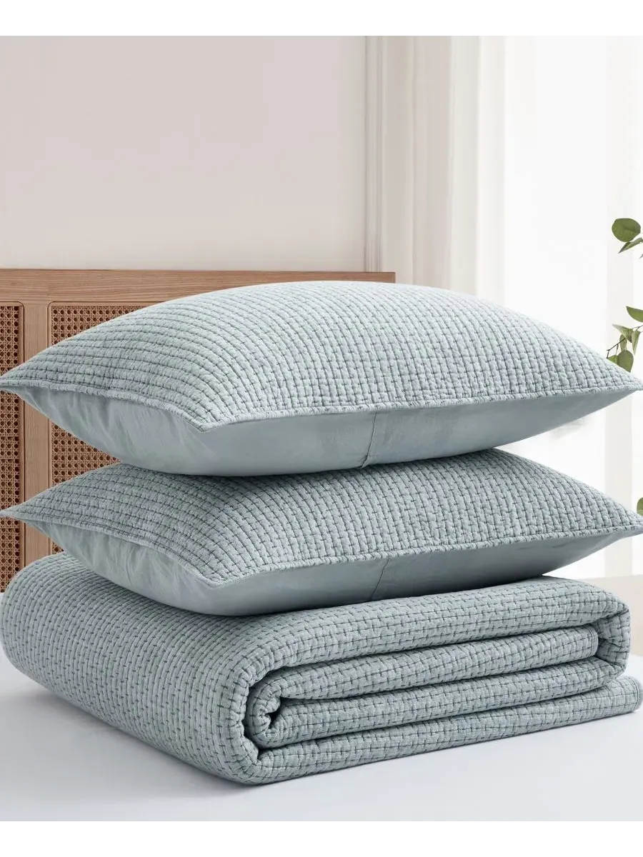 Покрывало-квилт с вышивкой, 3 предмета, King/California King, Pick-Stitch Artisan Levtex Home — изображение 4 из 4, шамбре