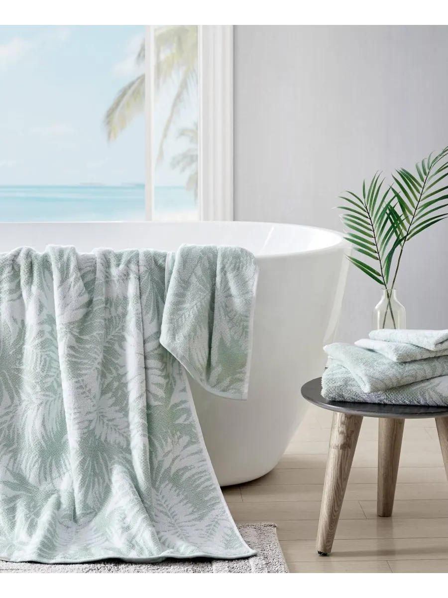 Набор банных полотенец Lago Palm из жаккардовой хлопковой ткани, 2 шт., 132 см x 61 см Tommy Bahama — изображение 4 из 5