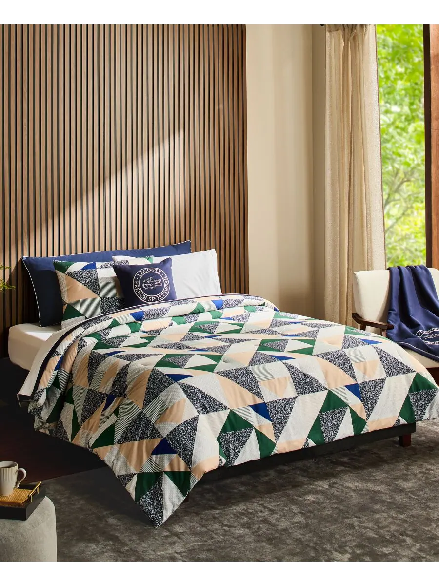 Комплект постельного белья Lacoste Signature Cotton из 2 предметов, размер Twin Lacoste Home — изображение 2 из 8, мульти