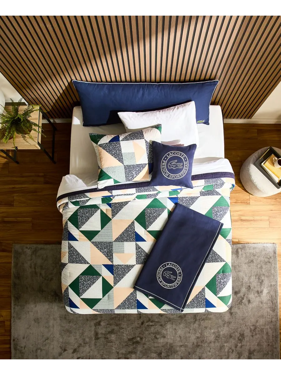 Комплект постельного белья Lacoste Signature Cotton из 2 предметов, размер Twin Lacoste Home — изображение 3 из 8, мульти