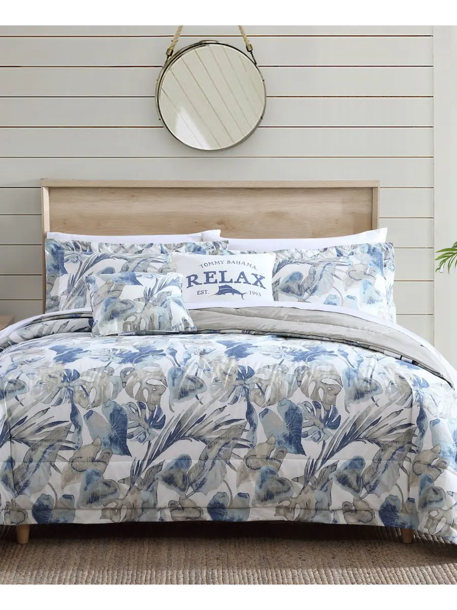 Комплект постельного белья Raw Coast Cotton из 3 предметов, размер Full/Queen Tommy Bahama Home — изображение 1 из 5, синий