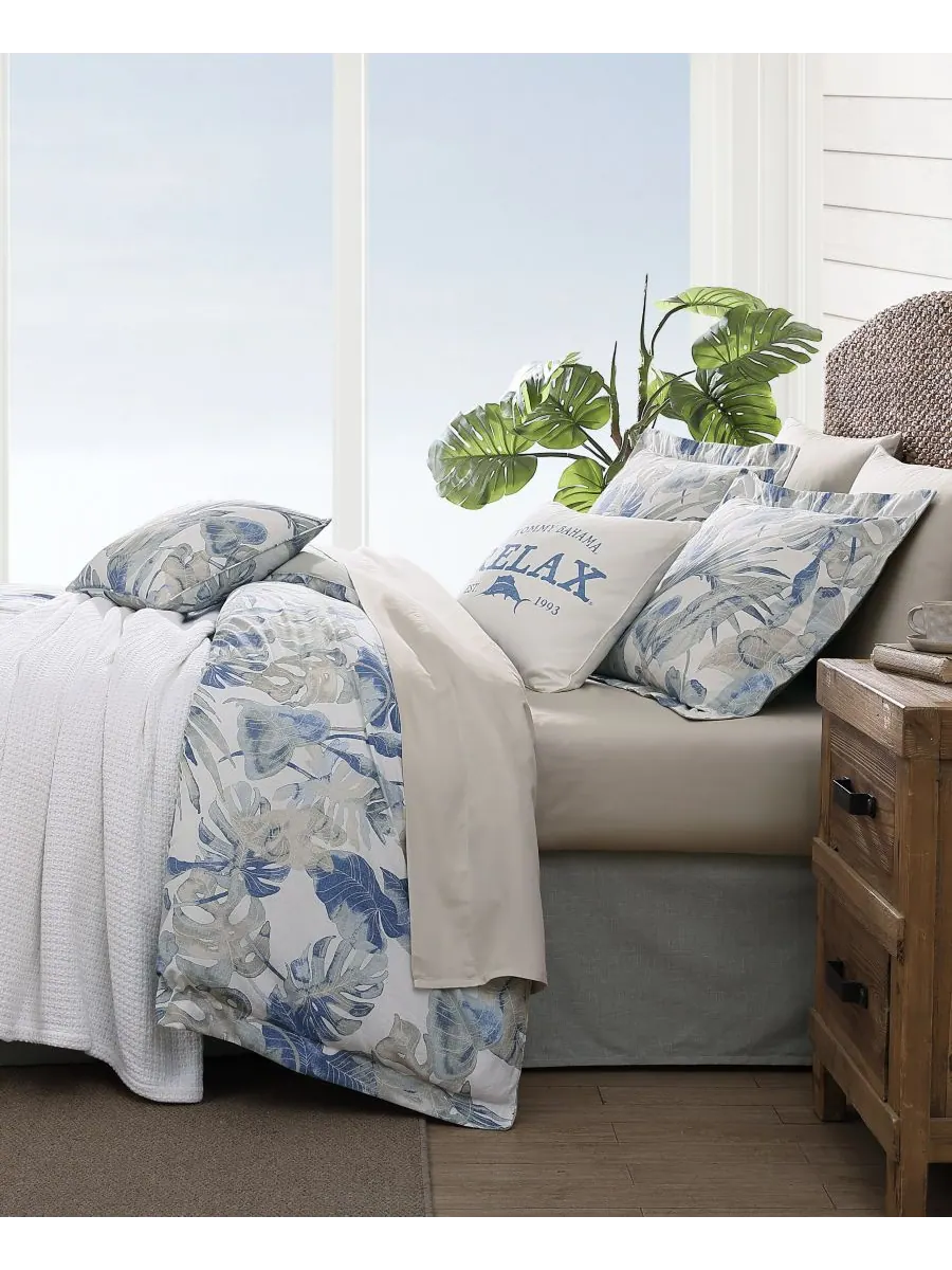 Комплект постельного белья Raw Coast Cotton из 3 предметов, размер Full/Queen Tommy Bahama Home — изображение 3 из 5, синий