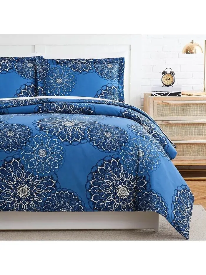 Наборы пододеяльников Midnight с цветочным принтом Southshore Fine Linens — изображение 1 из 1, синий