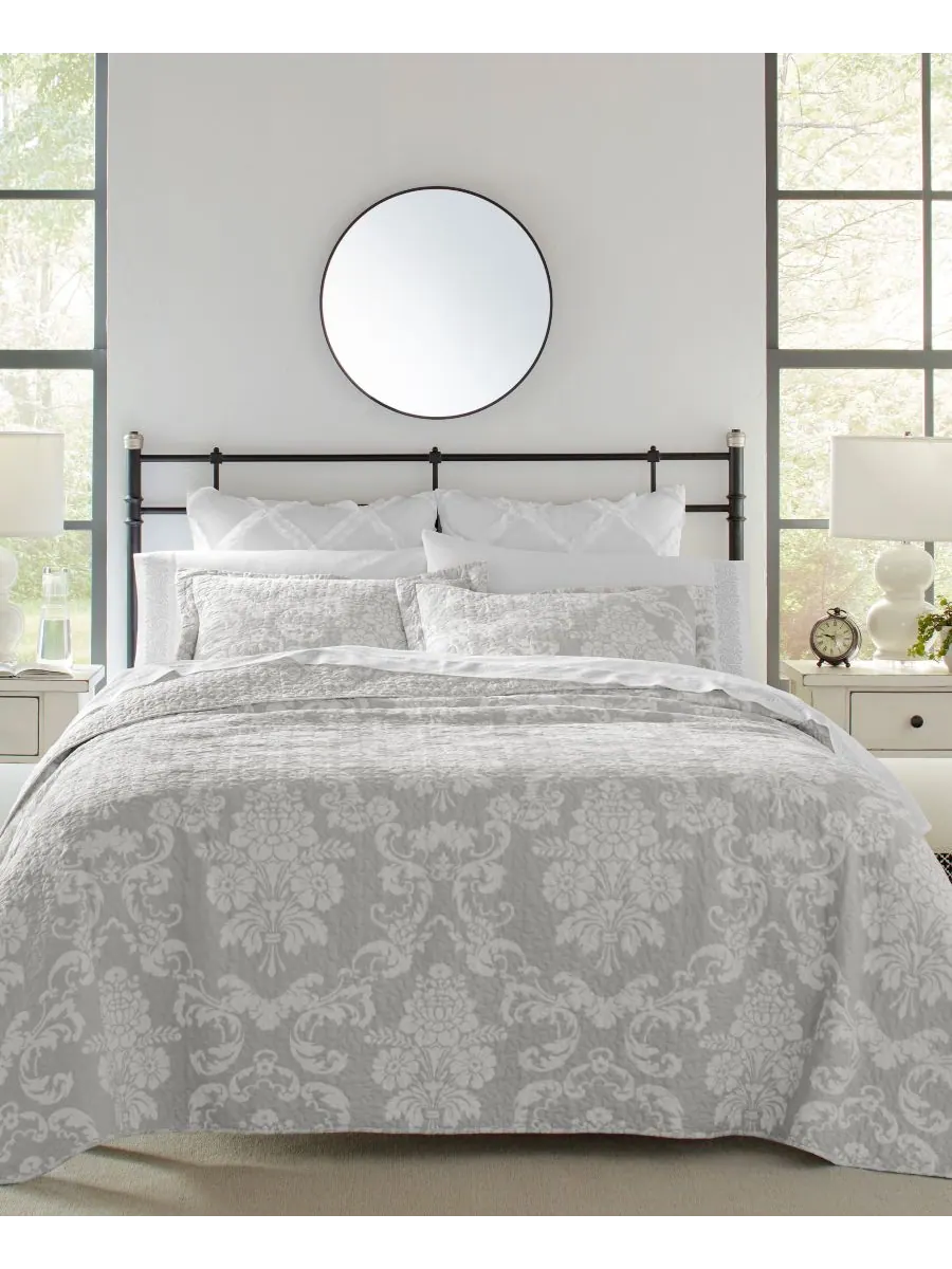 Комплект постельного белья Venetia Cotton, 3 предмета, двусторонний, размер King Laura Ashley — изображение 1 из 10, серый