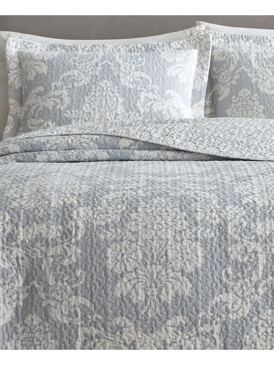 Комплект постельного белья Venetia Cotton, 3 предмета, двусторонний, размер King Laura Ashley — изображение 5 из 10, серый