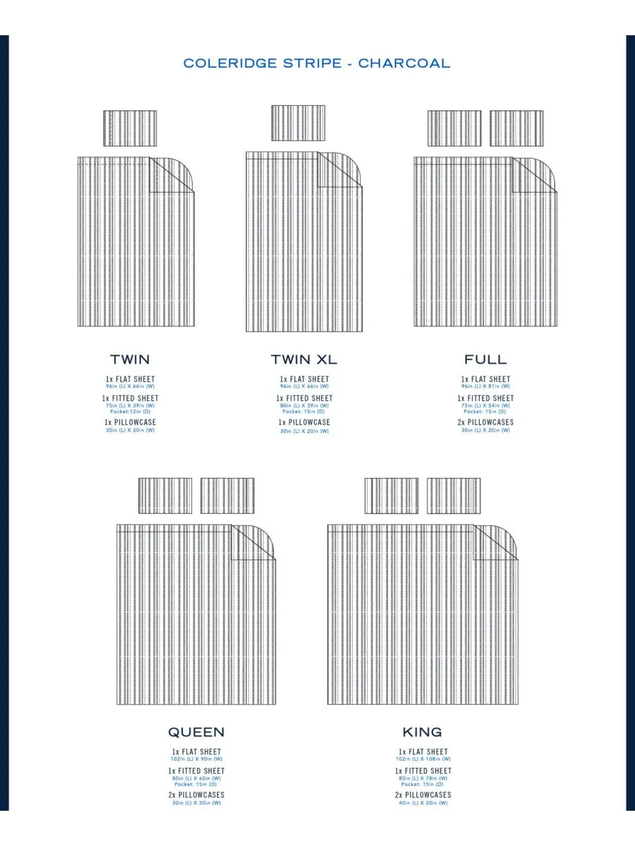 Комплект постельного белья coleridge stripe из хлопкового перкаля, 3 предмета, размер twin xl — изображение 3 из 4