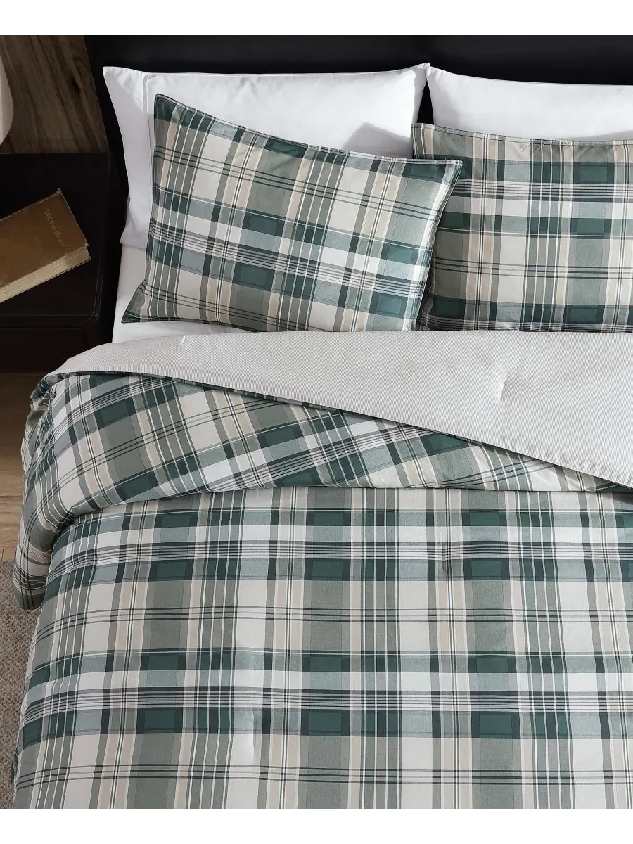 Комплект постельного белья Timbers Plaid, размер King Eddie Bauer — изображение 4 из 8, зеленый
