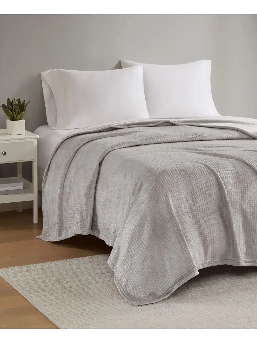 Плед плюшевый вафельный King Premier Comfort — изображение 2 из 4, серый