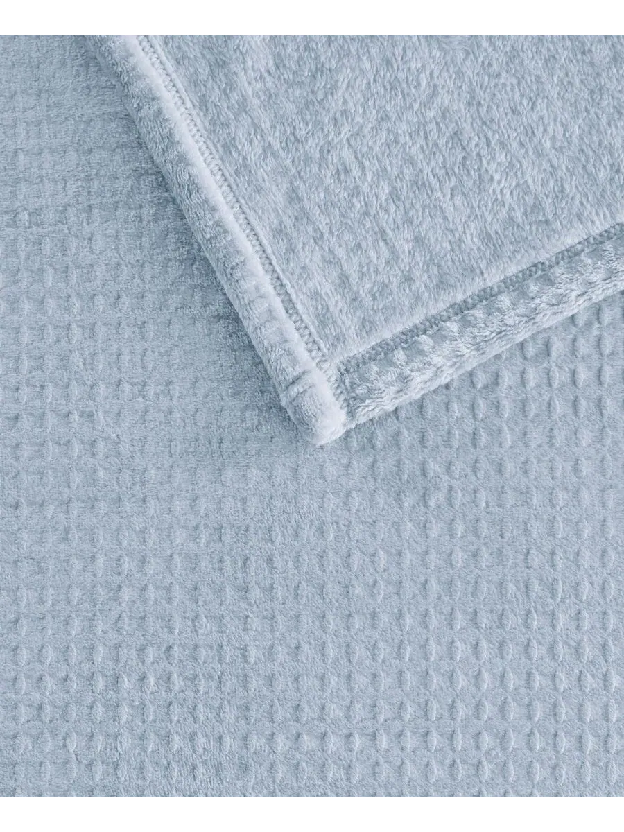 Плед с вафельной текстурой, King Premier Comfort — изображение 4 из 4, светлый синий