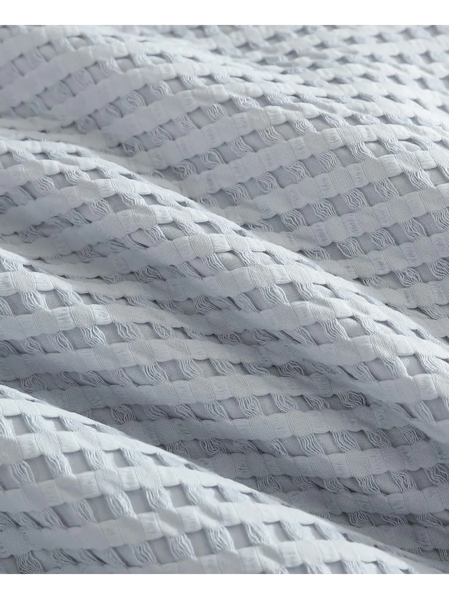 Комплект постельного белья из 3 предметов с вафельным рисунком, размер King Kenneth Cole New York — изображение 3 из 8, синий