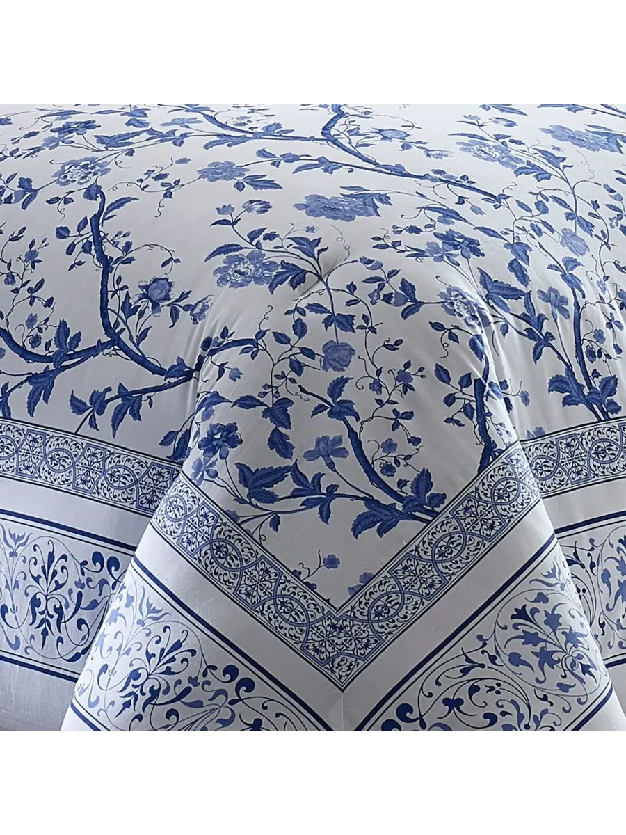 Комплект постельного белья Charlotte Cotton, 3 предмета, двусторонний, размер Twin Laura Ashley — изображение 2 из 4, синий