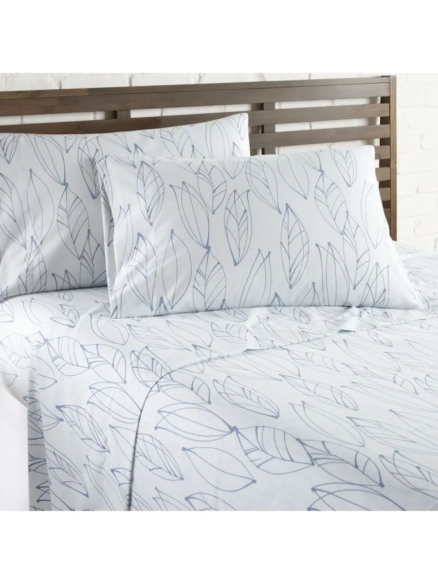 Комплект постельного белья Modern Foliage Ultra Soft из 4 предметов, размер Full Southshore Fine — изображение 1 из 3, белый