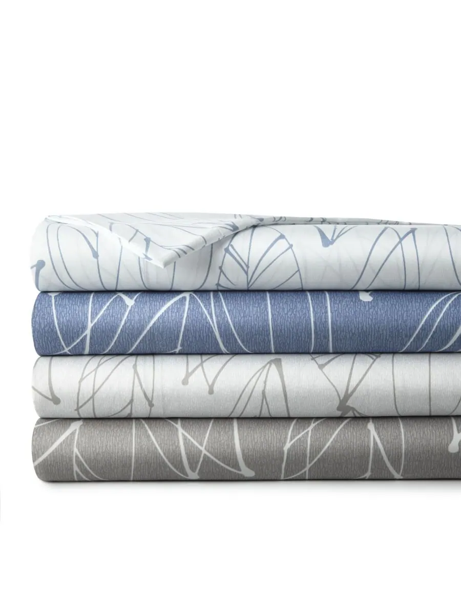 Комплект постельного белья Modern Foliage Ultra Soft из 4 предметов, размер Full Southshore Fine — изображение 3 из 3, белый