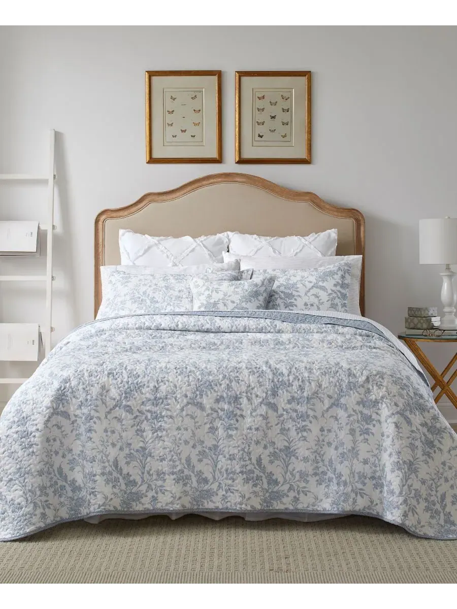 Комплект постельного белья Amberley Cotton, двусторонний, 3 предмета, размер Twin Laura Ashley — изображение 1 из 10, синий