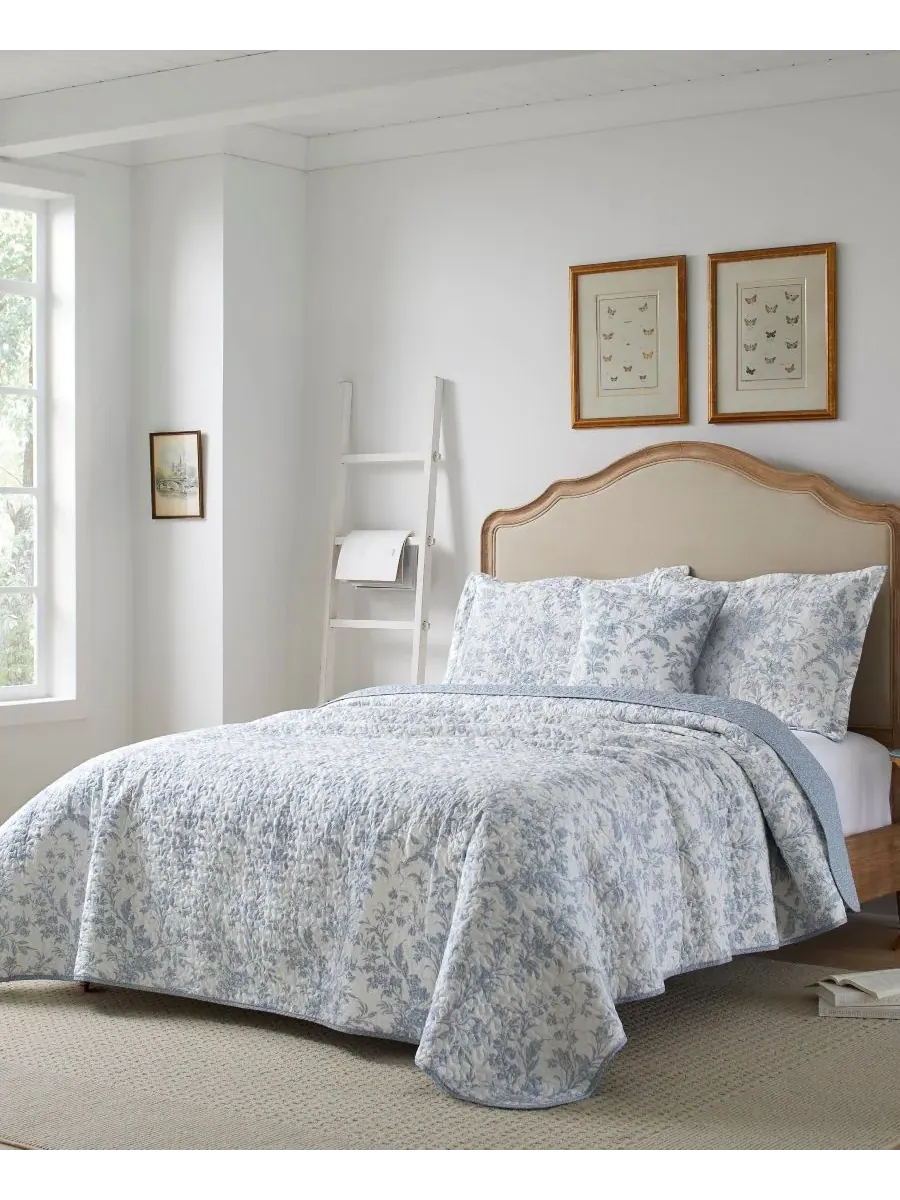 Комплект постельного белья Amberley Cotton, двусторонний, 3 предмета, размер Twin Laura Ashley — изображение 8 из 10, синий