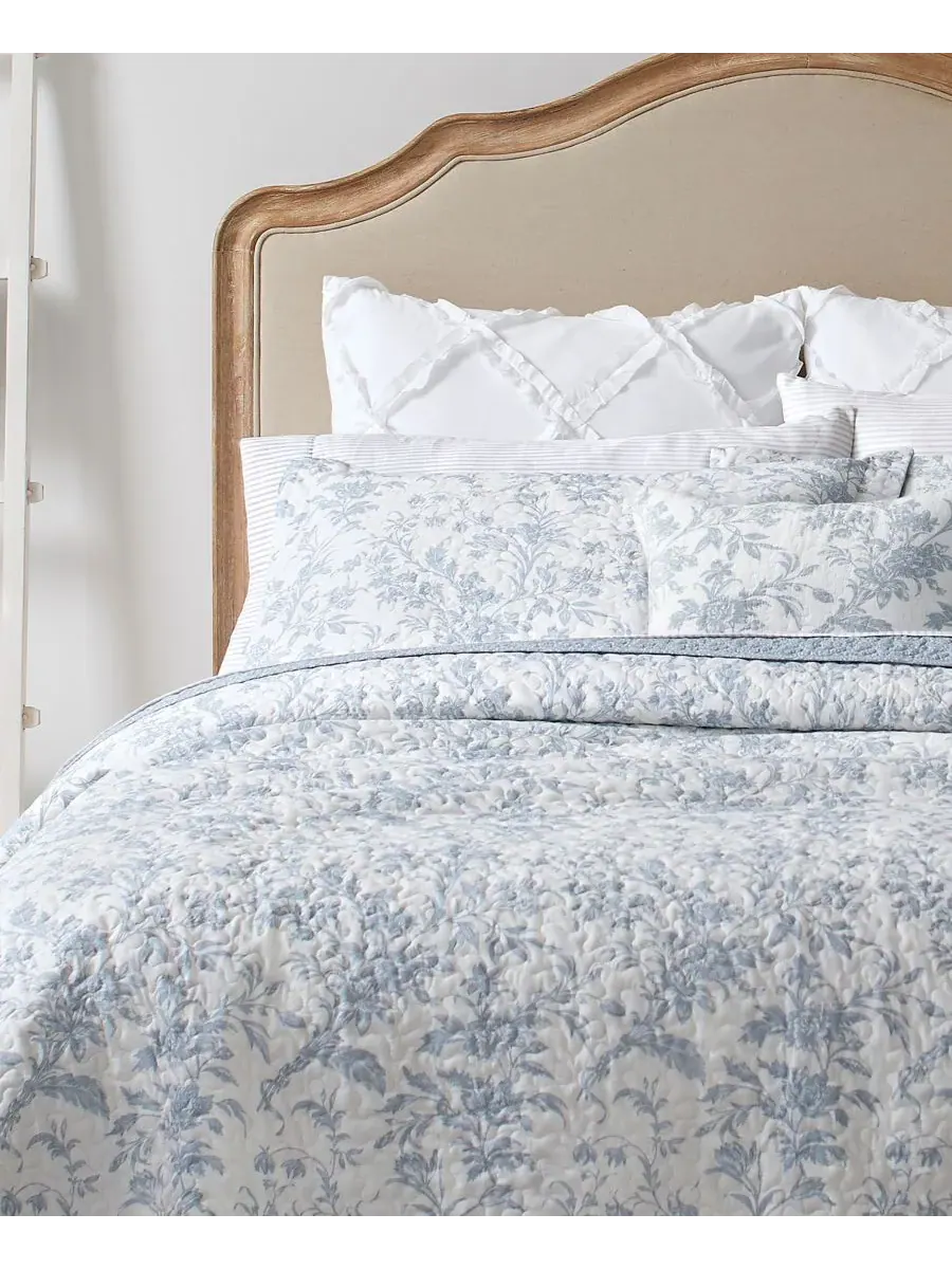 Комплект постельного белья Amberley Cotton, двусторонний, 3 предмета, размер Twin Laura Ashley — изображение 9 из 10, синий