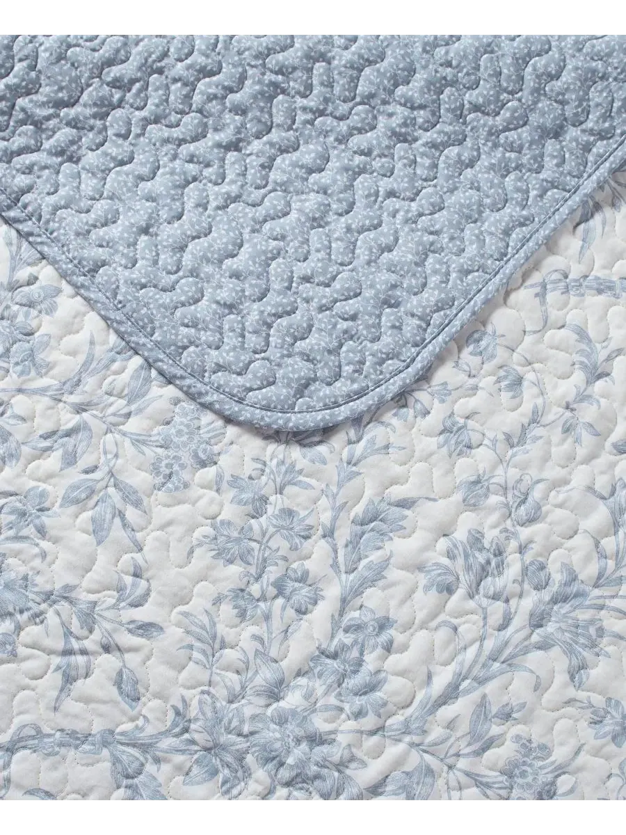 Комплект постельного белья Amberley Cotton, двусторонний, 3 предмета, размер Twin Laura Ashley — изображение 10 из 10, синий