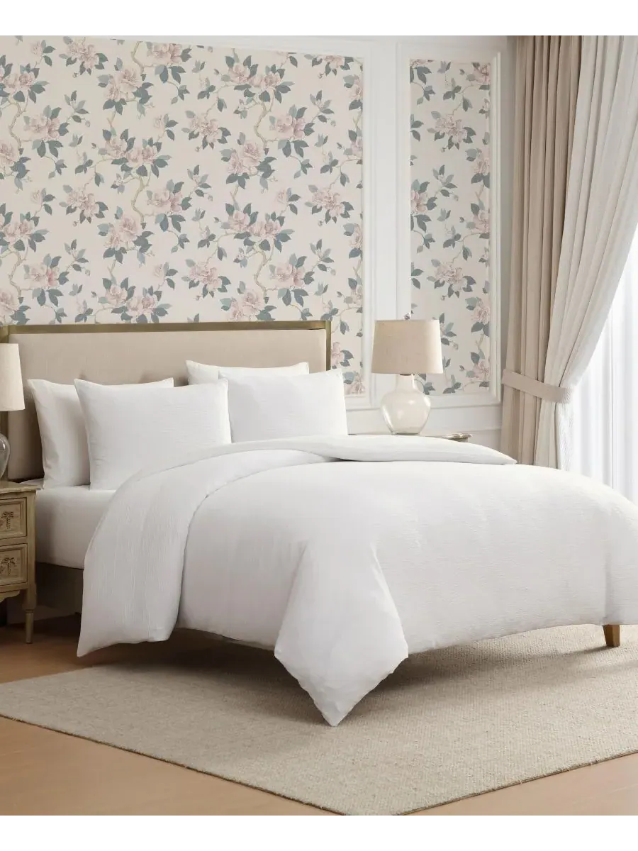 Комплект постельного белья из жатой марли, 3 предмета, размер King Laura Ashley — изображение 2 из 8, белый