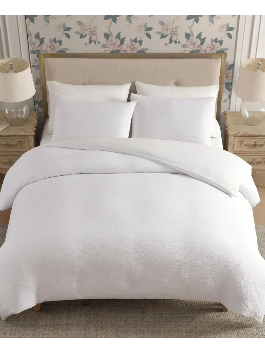 Комплект постельного белья из жатой марли, 3 предмета, размер King Laura Ashley — изображение 3 из 8, белый