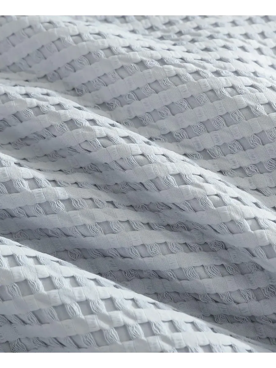 Комплект постельного белья с вафельной текстурой Kenneth Cole New York, синий, размер Full/Queen — изображение 5 из 8