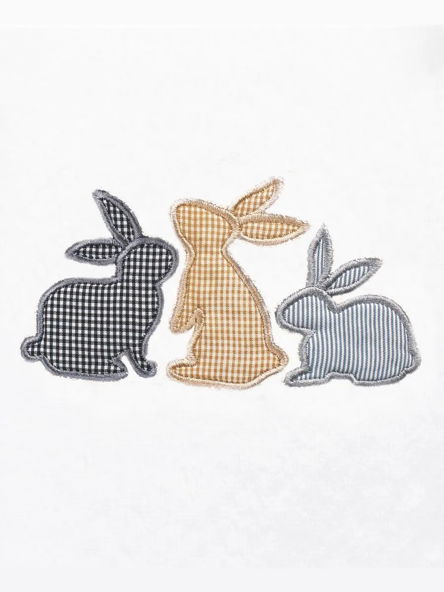 Набор роскошных полотенец для рук Bunny Row из 100% турецкого хлопка с вышивкой, размер 30 x 16 — изображение 3 из 3, белый