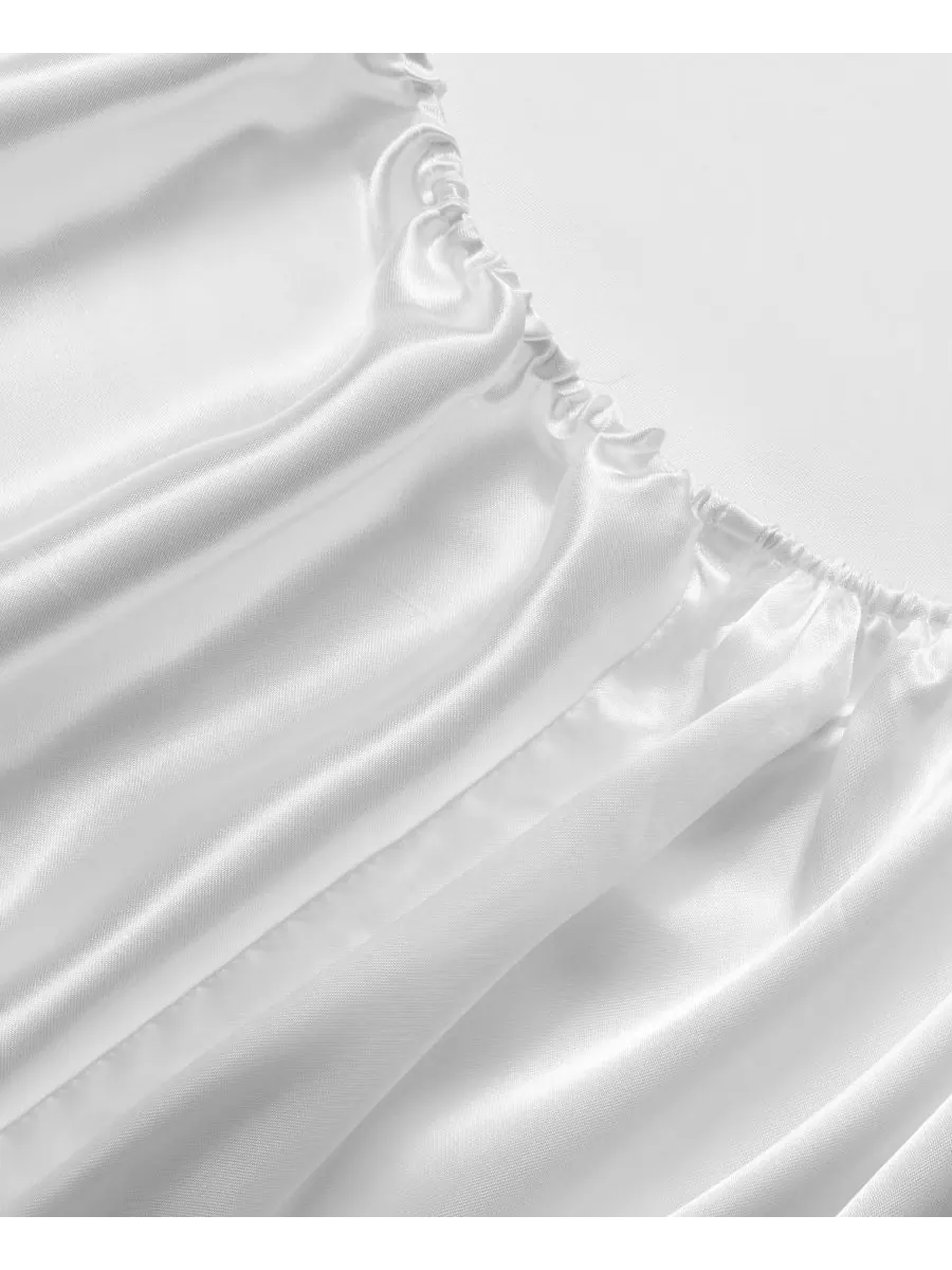 Комплект постельного белья из 3 предметов, сатиновый дамаск, размер Twin Juicy Couture — изображение 5 из 9, белый