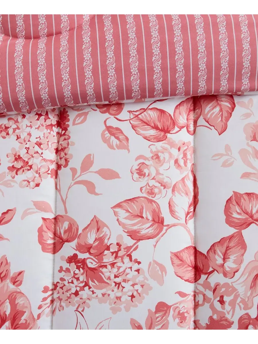 Комплект постельного белья Clarissa Floral из 3 предметов Addison Park, коралловый, размер Queen — изображение 2 из 10