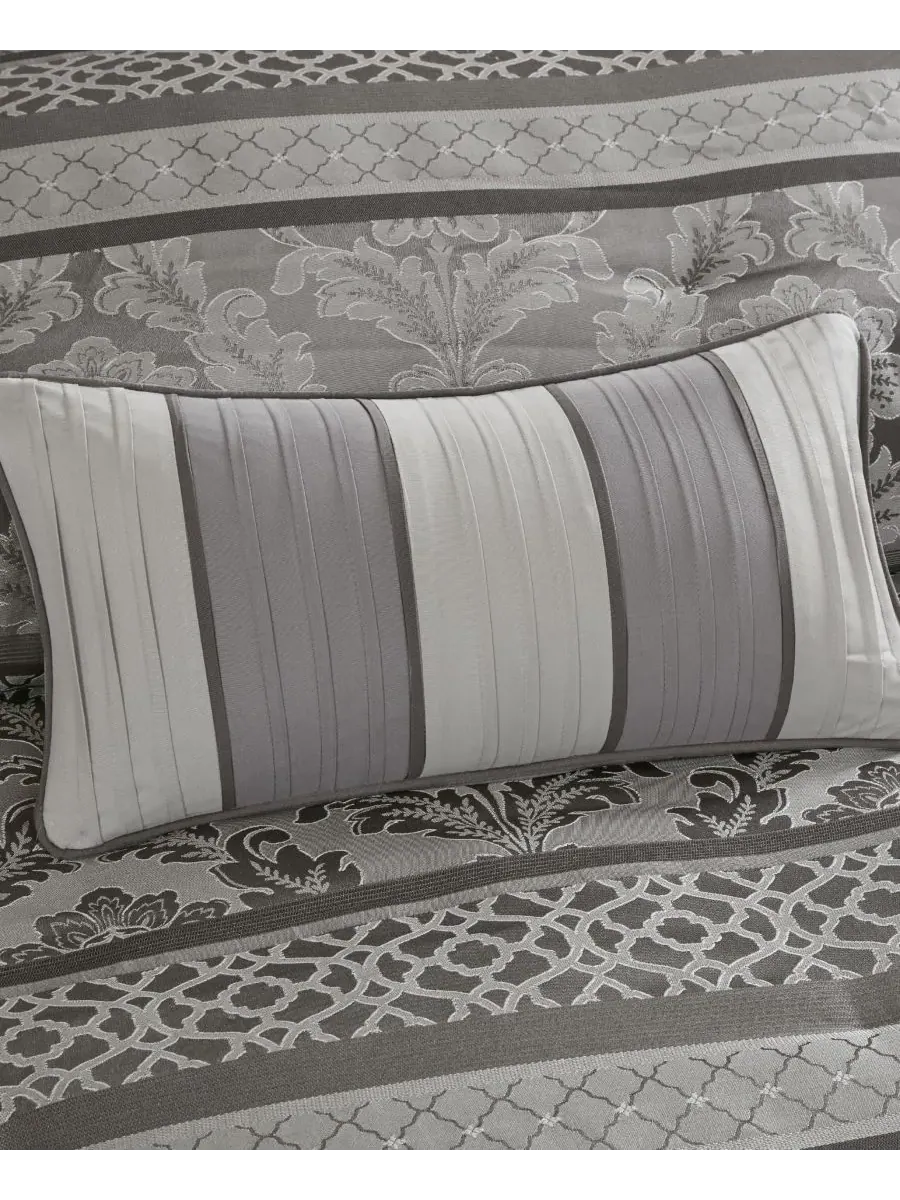Комплект постельного белья Bellagio Jacquard из 7 предметов, размер Queen Madison Park — изображение 6 из 8, серый