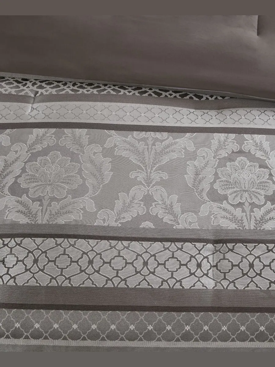 Комплект постельного белья Bellagio Jacquard из 7 предметов, размер Queen Madison Park — изображение 8 из 8, серый