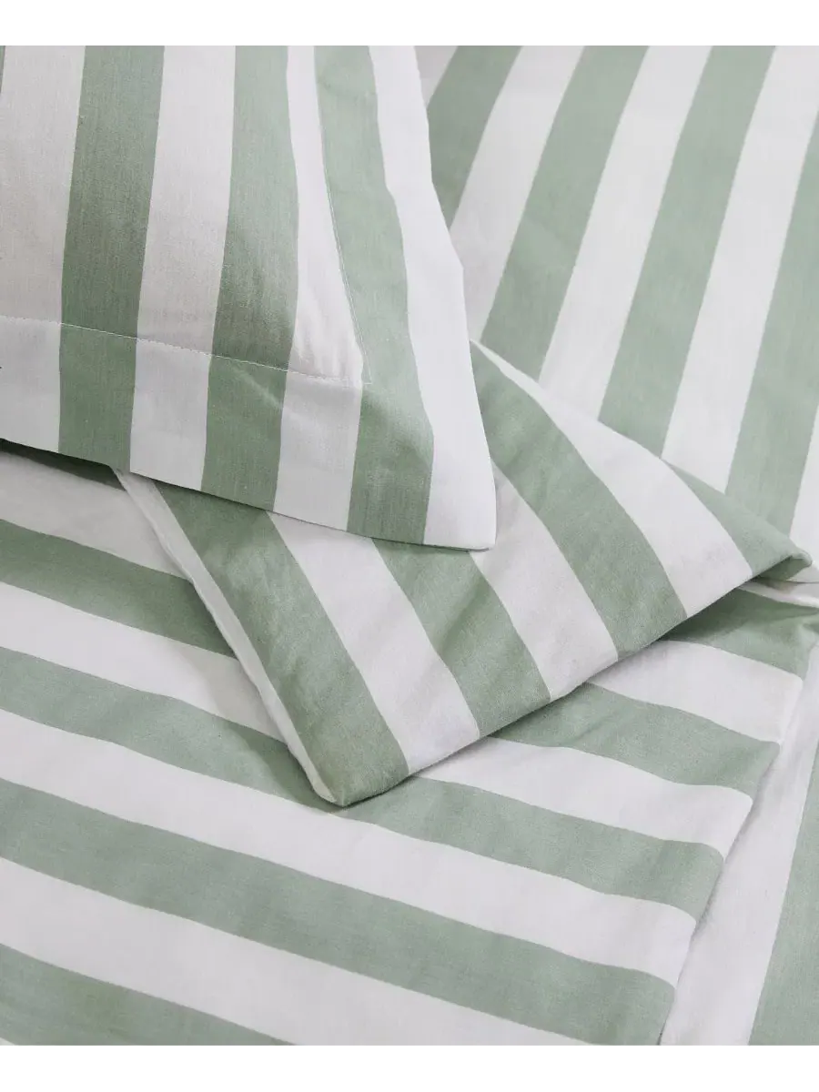 Комплект стеганого одеяла с подушками Levi Stripe Brooklyn Loom — изображение 6 из 6, белый зеленый
