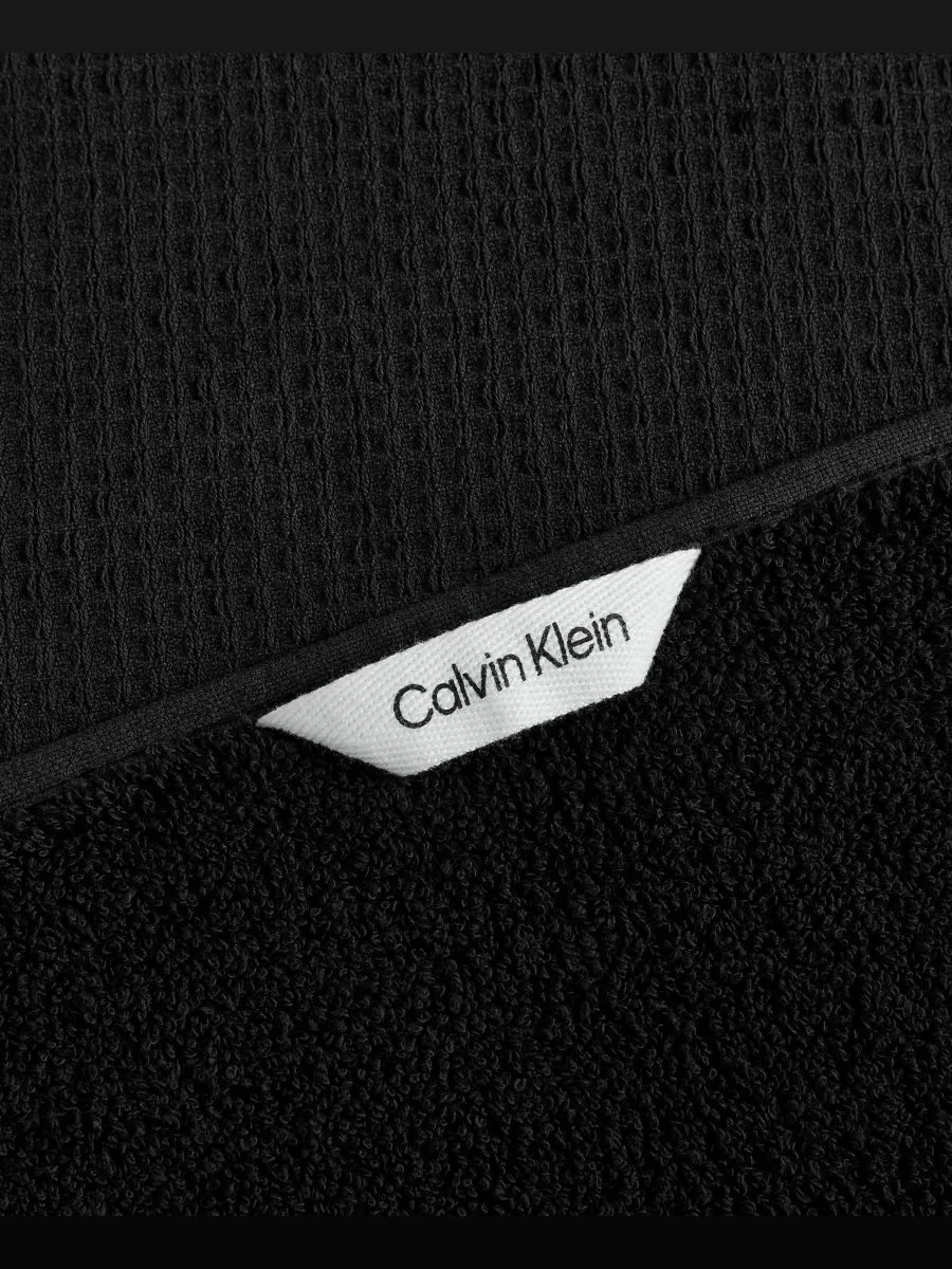Calvin Klein Eternity набор банных полотенец из вафельного хлопка, 2 предмета — изображение 5 из 7, черный