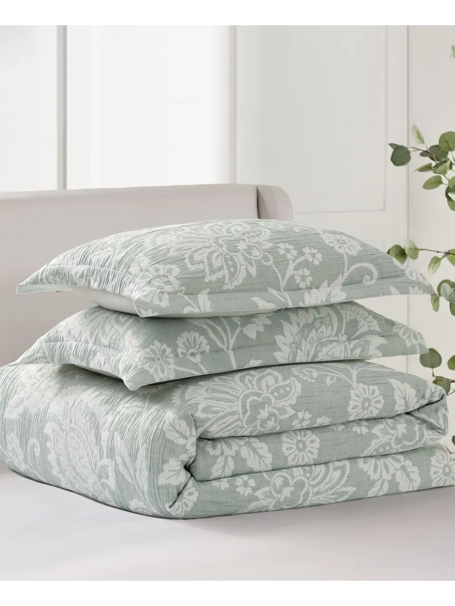 Комплект постельного белья Sarrah Textured, 2 предмета, размер Twin/Twin XL Levtex — изображение 4 из 4, шалфейный