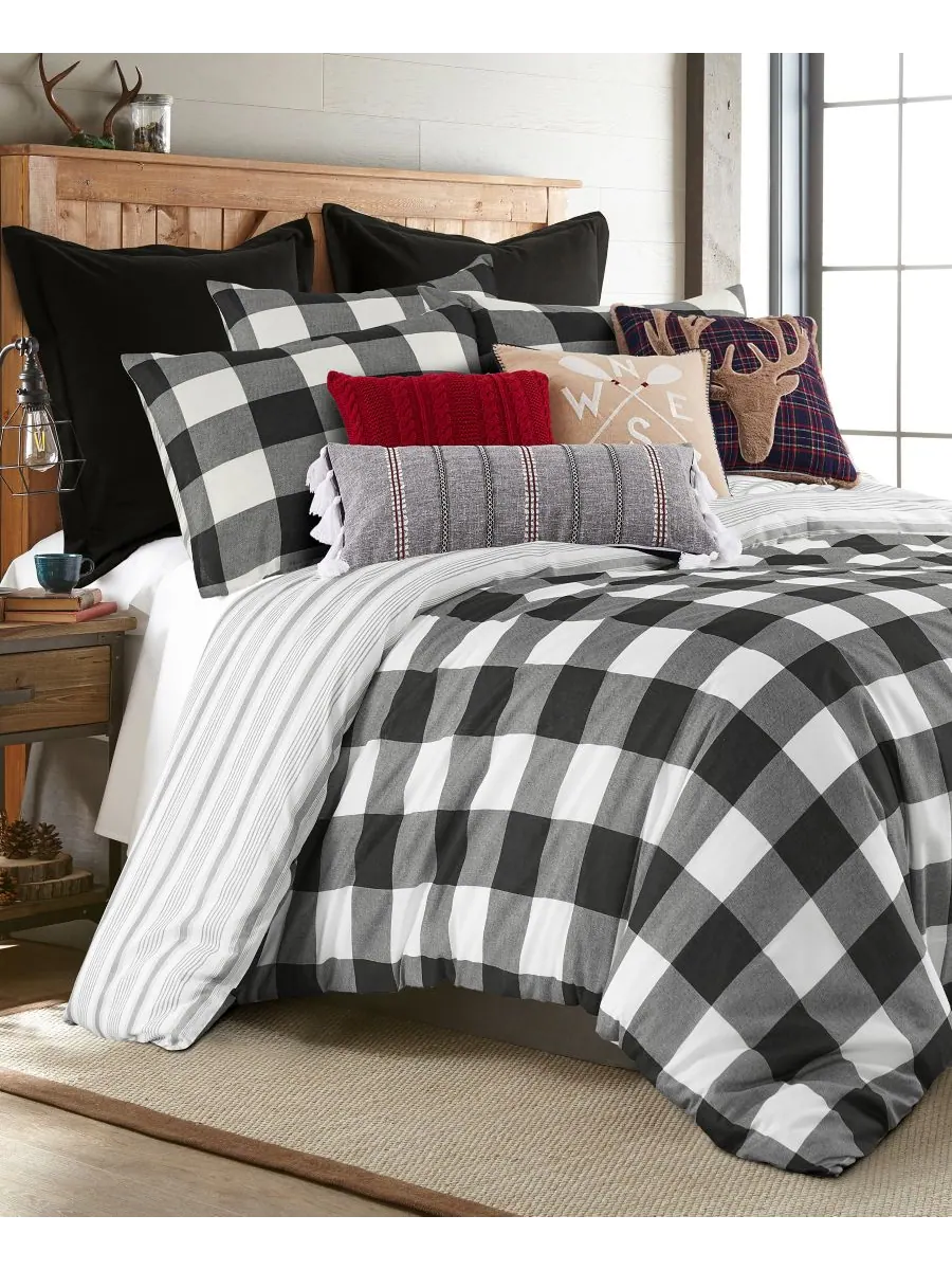 Комплект постельного белья Home Camden Buffalo Check, 2 предмета, размер Twin/Twin XL Levtex — изображение 1 из 3, черный