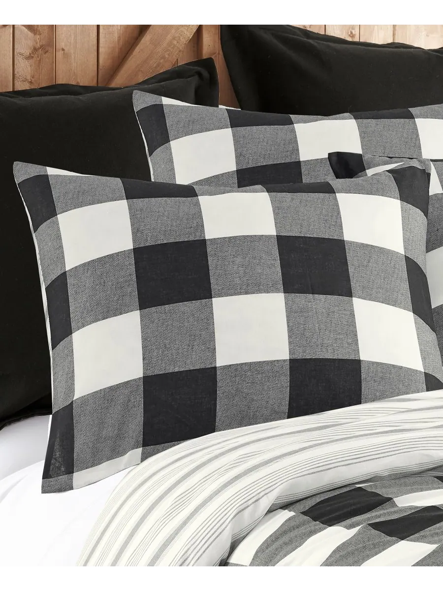 Комплект постельного белья Home Camden Buffalo Check, 2 предмета, размер Twin/Twin XL Levtex — изображение 3 из 3, черный