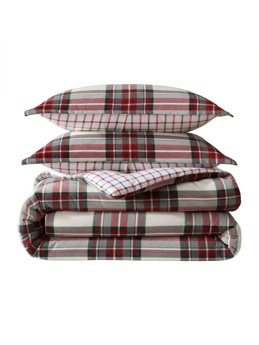 Комплект фланелевого одеяла с пледом Serenity Plaid, Full/Queen Eddie Bauer — изображение 6 из 7, красный