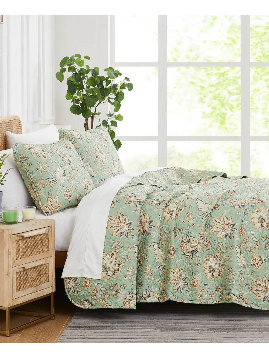Комплект постельного белья Jacobean Willow, 3 предмета, большой размер, размер Queen Southshore — изображение 2 из 4, зеленый