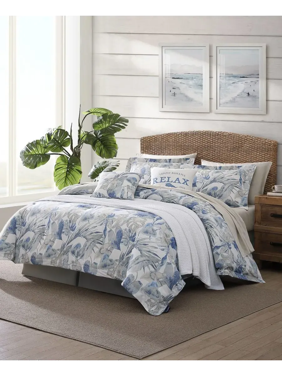 Комплект постельного белья Raw Coast Cotton из 3 предметов, размер King Tommy Bahama Home — изображение 2 из 5, синий