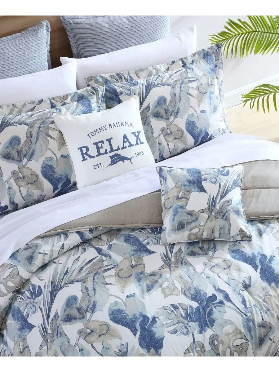Комплект постельного белья Raw Coast Cotton из 3 предметов, размер King Tommy Bahama Home — изображение 4 из 5, синий