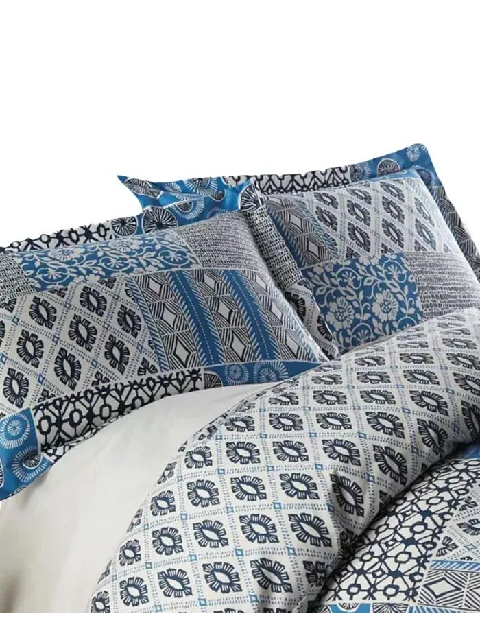 Альтернативный комплект из одеяла и накидки Global Patchwork Down Southshore Fine Linens — изображение 3 из 5, синий