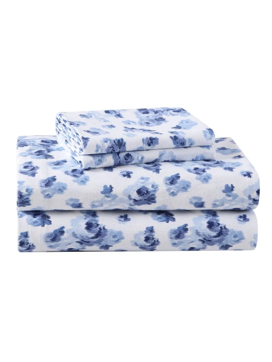 Комплект постельного белья из хлопковой фланели, 4 предмета, размер Queen Laura Ashley, цвет emelia