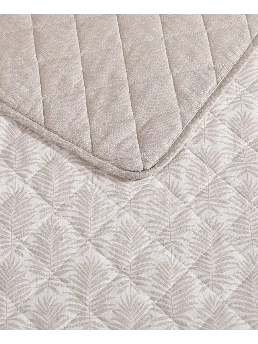 Комплект постельного белья Tommy Bahama Fronds из хлопка, двусторонний, 3 предмета, размер King — изображение 4 из 9, хаки
