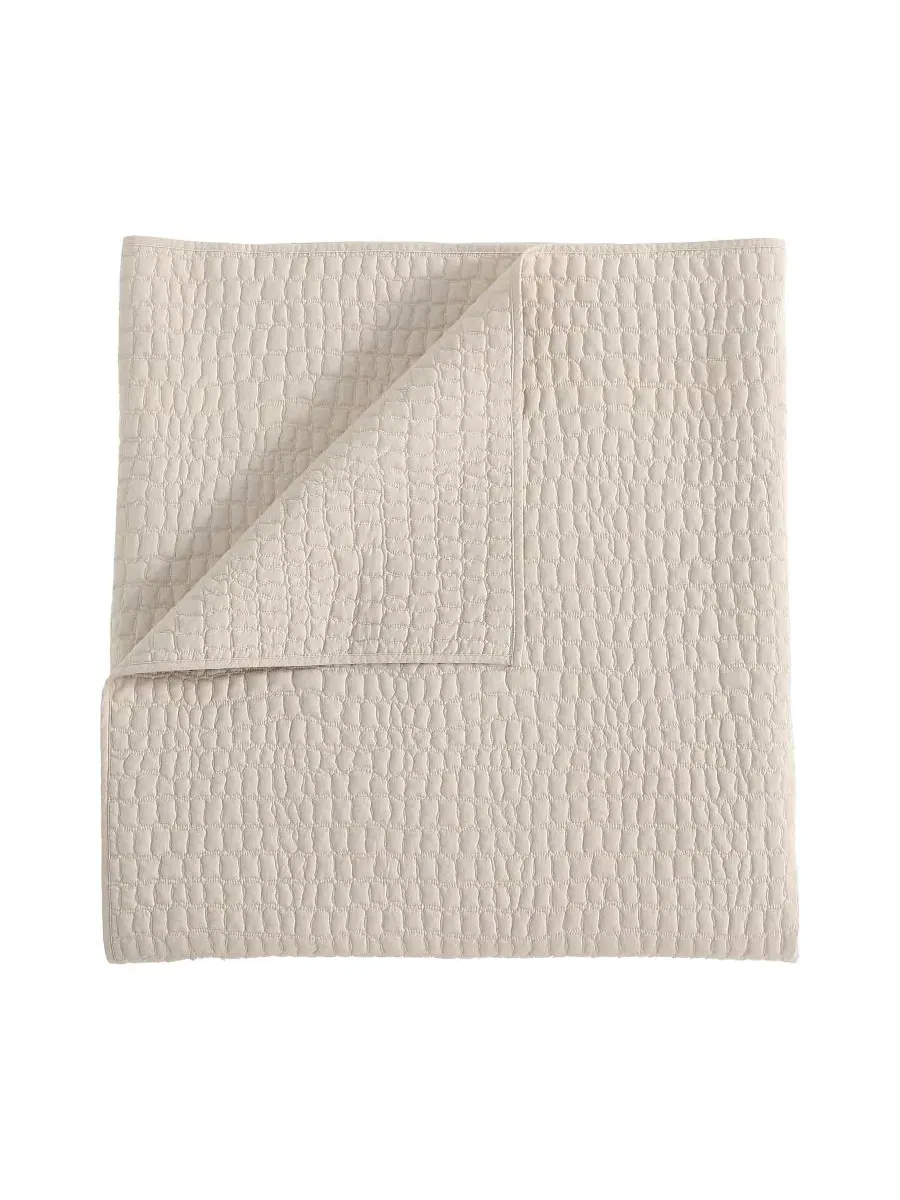 Комплект из стеганого одеяла и наволочки Croc Scale Cotton Lacoste Home — изображение 5 из 7, серый