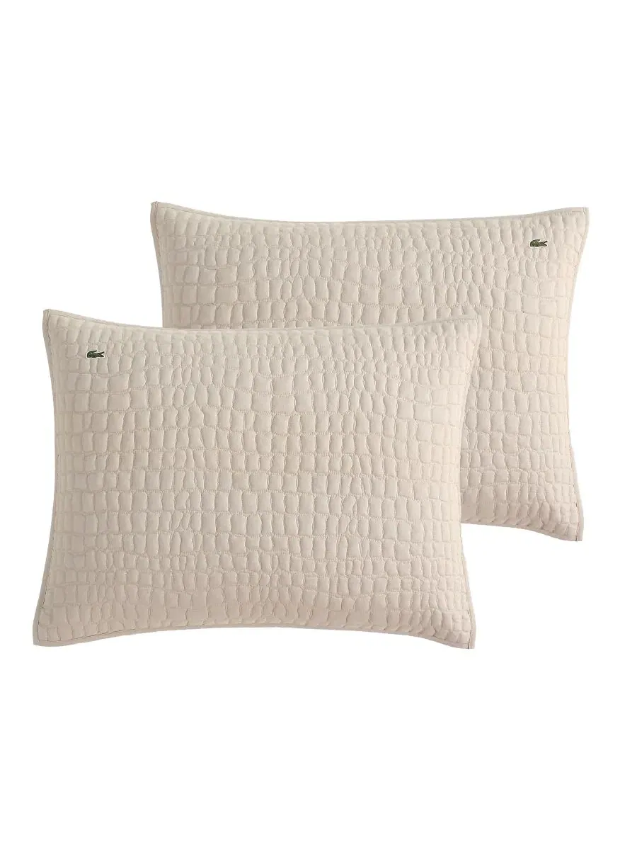 Комплект из стеганого одеяла и наволочки Croc Scale Cotton Lacoste Home — изображение 7 из 7, серый