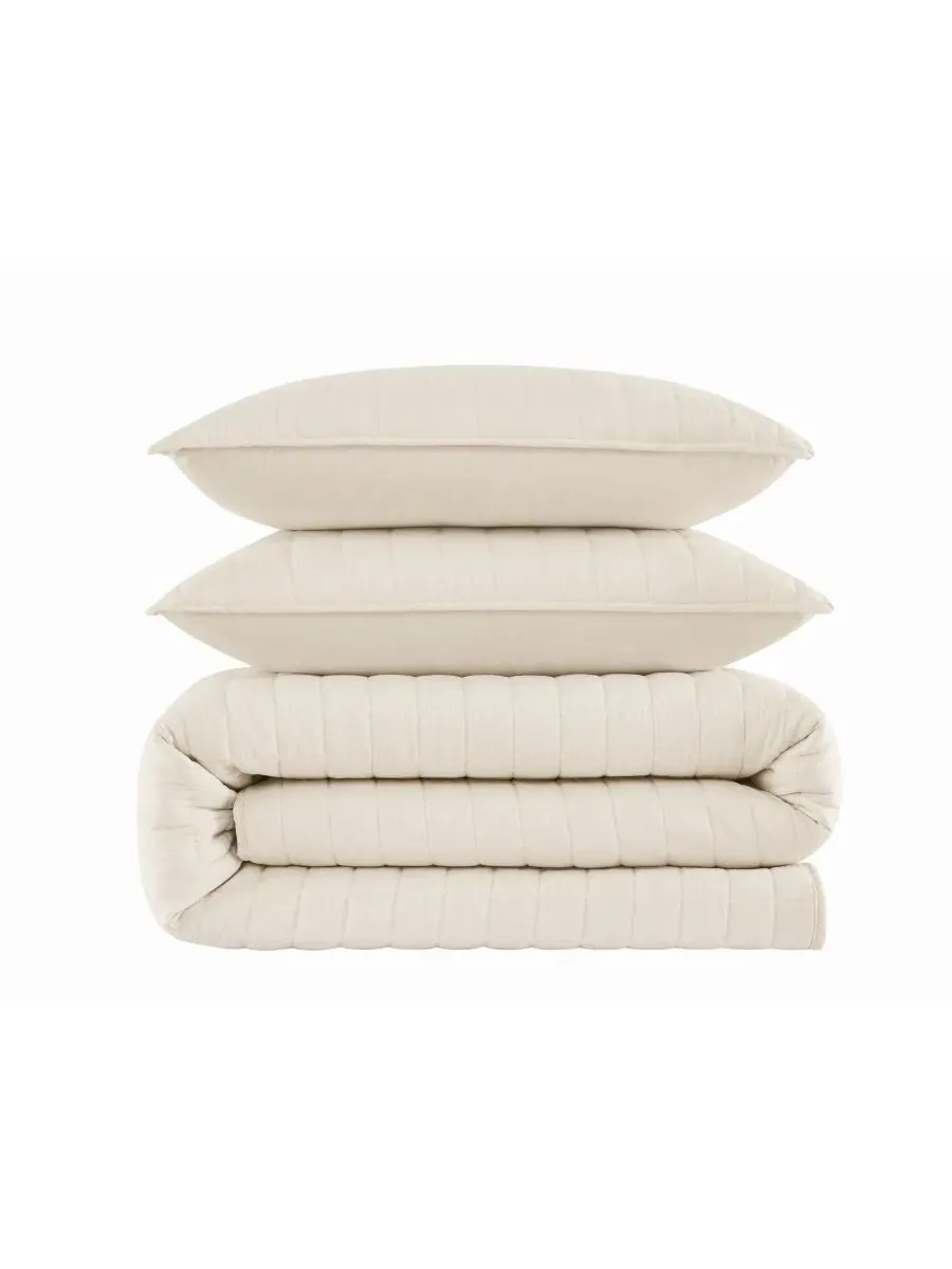 Набор стеганых одеял Essential Cotton 3-Piece Quilt Set Brooklyn Loom — изображение 4 из 4, прозрачный