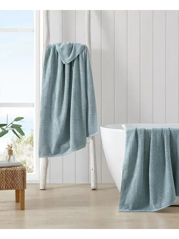 Набор полотенец Tommy Bahama Home Northern Pacific хлопковые махровые 2 шт — изображение 3 из 7, синий