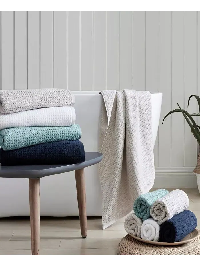Набор полотенец Tommy Bahama Home Northern Pacific хлопковые махровые 2 шт — изображение 4 из 4, синий