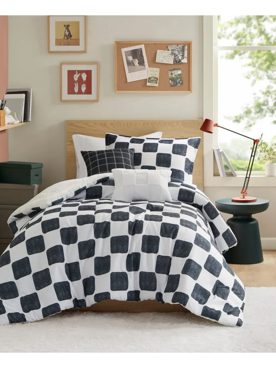 Комплект постельного белья Miley Checkered из 4 предметов, размер Twin/Twin XL Intelligent Design — изображение 1 из 10